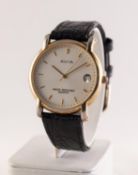 AVIA GOLD PLATED WRISTWATCH with quartz movement, circular silvered dial with date aperture,