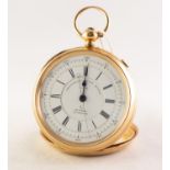 THOMAS RUSSELL, LIVERPOOL, VICTORIAN 18ct FOLD CENTRE SECOND CHRONOGRAPH, No 74228/C OPEN FACED