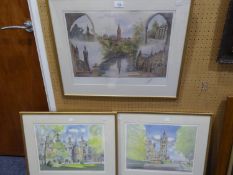 H.A. WHEELER, PAIR OF ARTIST SIGNED LIMITED EDITION COLOUR PRINTS Town scenes, possibly