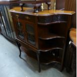 AN EDWARDIAN CARVED WALNUT WOOD DISPLAY SIDEBOARD (LACKS SUPERSTRUCTURE)