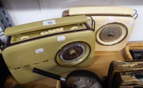 VINTAGE BUSH TR 82D BATTERY OPERATED LONG WAVE/ MEDIUM WAVE PORTABLE RADIO, in two tone brown,