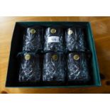 A BOXED SET OF SIX MODERN ITALIAN LEAF CRYSTAL TUMBLERS