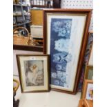 A COLOUR PRINT ON SILK, ?SLEEPING BEAUTY?, 9? X 5 ½? AND A LOUIS WAIN COLOUR PRINT, ?WHAT WE ARE