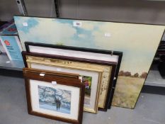 TWO ARTIST SIGNED COLOUR PRINTS?Little Morton Hall? ?The Other Side? AND VARIOUS COLOUR PRINTS