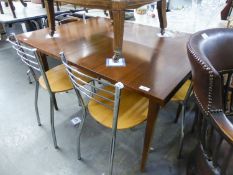 MEREDEW 1960's TEAK OBLONG DINING TABLE, EXTENDING WITH A FOLDING LEAF BELOW