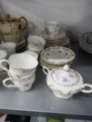 CROWN STAFFORDSHIRE CHINA TEA SERVICE FOR SIX PERSONS, 27 PIECES PLUS A SIMILAR MILK JUG AND SUGAR