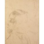 UNATTRIBUTED (TWENTIETH CENTURY) PENCIL DRAWING Bust portrait of a young lady Unsigned 12? x 9 ½? (