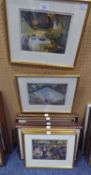 SIX MODERN COLOUR PRINTS AFTER THE NINETEENTH CENTURY ORIGINALS ALL FRAMED ALIKE AND A SET OF FOUR