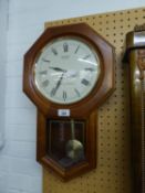 SEIKO QUARTZ WALL CLOCK WITH WESTMINSTER AND WHITTINGTON CHIMES, IN OAK DROP DIAL CASE WITH GLASS