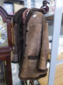 A LADY?S MUSQUASH FUR SHORT JACKET AND A SHEEPSKIN BROWN DYED JACKET