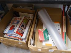 A QUANTITY OF DRESS MAKING PATTERNS AND SEWING MAGAZINES (2 BOXES)