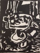 PETER OAKLEY (1935-2007) NINE ARTIST SIGNED LIMITED EDITION MONOCHROME WOODCUT AND LINO PRINTS 12? x