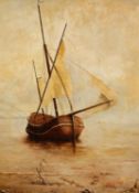 P. GARLICK (Modern) OIL ON BOARD A fishing boat, named Blue Bell Signed and dated (19)75 lower right
