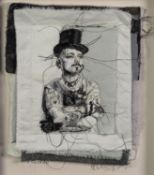 TRACEY COVERLEY (b.1970) FABRIC AND THREAD PORTRAIT Boy George (with tattoos) Signed and titled