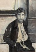 UNATTRIBUTED (TWENTIETH CENTURY) ACRYLIC ON PAPER ?Street Urchin? Unsigned, titled to label 8? x