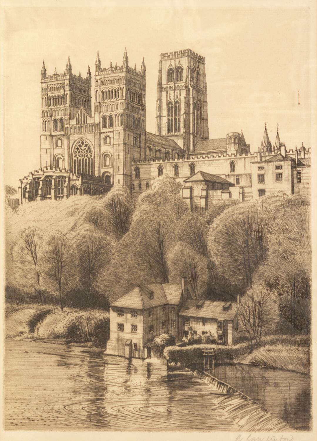 19th CENTURY SOFT-GROUND ETCHING 'Gloucester from the North West'; a late Victorian PENCIL DRAWING - Image 9 of 10