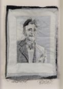 TRACEY COVERLEY (b.1970) FABRIC AND THREAD PORTRAIT George Orwell Signed and tilted Framed and