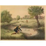 AFTER POLLARD BY R.G. REEVE PAIR OF COLOURED ENGRAVINGS?Live-Bait, Fishing for Jack??Fly-Fishing for