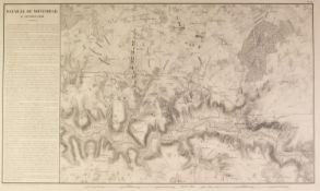 MID NINETEENTH CENTURY FRENCH MAP?Bataille de Montmirail? With column of headed text to the left