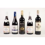 FIVE MIXED 75cl BOTTLES OF RED WINE: GEORGES DUBOEUF, FLEURIE, 2013 (x2) ALDI, FLEURIE, 2014