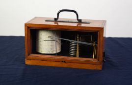 RICHARD FRERES, PARIS, 20th CENTURY MAHOGANY CASED BAROGRAPH, the brass bed with maker's stamp and