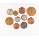 Eight British and Continental 19th Century large medallions, mainly commemorating exhibitions or