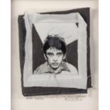 TRACEY COVERLEY (b.1970) FABRIC AND THREAD PORTRAIT?Pete Shelley? Signed and titled Framed and