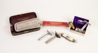 GILLETTE ARISTOCRAT GENTLEMANS SAFETY RAZOR, in plush lined and fitted stainless steel case with