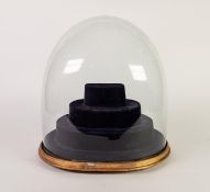 LATE VICTORIAN JEWELLER'S SHOP OVAL GLASS DOMED COUNTER TOP DISPLAY STAND, gilt gessor oval base