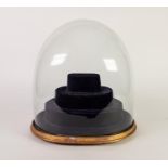 LATE VICTORIAN JEWELLER'S SHOP OVAL GLASS DOMED COUNTER TOP DISPLAY STAND, gilt gessor oval base