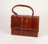 VINTAGE LADY'S SNAKESKIN HANDBAG, un-branded, 9 1/4in (23.5cm) long