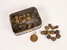 * SET OF NINE FRENCH EARLY 20th CENTURY ENGINEERS BRASS MILITARY BUTTONS, domed circular form cast