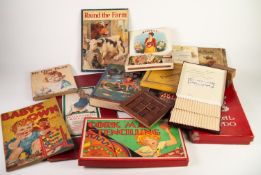 SUNDRY CHILDRENS BOXED GAMES, SETS AND BOOKS, includes Harbutts Novlart Stencilling Kit, Glevvum