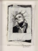 TRACEY COVERLEY (b.1970) FABRIC AND THREAD PORTRAIT?Keith? FlintSigned and titled Framed and