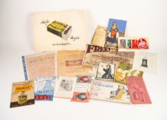 SUNDRY VINTAGE ADVERTISING PIECES AND BROCHURES, including counter top easel card for Old English
