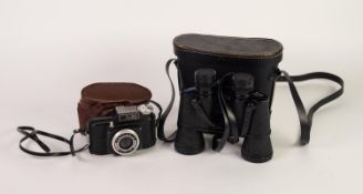 FERRONIA IBIS VINTAGE ITALIAN ROLL FILM CAMERA, with original, but damaged, LEATHER CASE and a