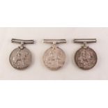 Three WWI 1914 ? 1918 medals (no ribbons) and one 1914 ? 1919 medal (lacks clasp)
