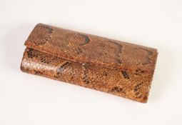 VINTAGE LADY'S SNAKESKIN CLUTCH BAG with a pair of KID LEATHER AND SNAKESKIN GLOVES and associated