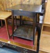 AN EARLY TWENTIETH CENTURY OAK TWO TIER SQUARE, ON PLAIN SQUARE TAPERED LEGS, 17 3/4" (45cm) square