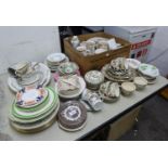 A LARGE QUANTITY OF TEA AND DINNER WARES TO INCLUDE; CAKE STANDS, ROYAL DOULTON 'WESTFIELD' PLATES',