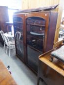 A MAHOGANY SUPERSTRUCTURE BOOKCASE WITH ARCHED TOP GLAZED DOORS (A.F.)(ORIGINALLY THE TOP OF A