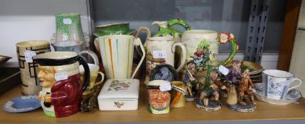 TWO FIELDINGS CROWN  DEVON MUSICAL JUGS VIZ 'AULD LANG SYNE' AND 'DAISY BELL' (MUSICAL BASES ABSENT'