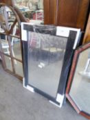 TWO LARGE BLACK FRAMED WALL MIRRORS (STILL PACKED AS NEW)