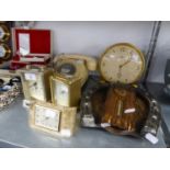 METAMEC CIRCULAR ELECTRIC MANTEL CLOCK, A QUARTZ CARRIAGE CLOCK AND SUNDRY ITEMS,  TELEPHONE ETC?