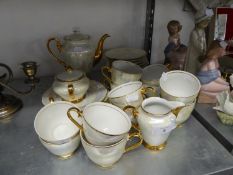 CZECH PORCELAIN PART TEA SERVICE WITH OPALESCENT GLAZE