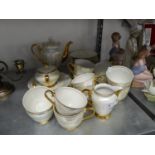 CZECH PORCELAIN PART TEA SERVICE WITH OPALESCENT GLAZE