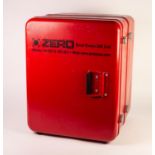 ZERO CASE RED METAL INSTRUMENT TRANSIT CASE, with two divided sections to the interior and single