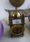 SMITHS BRASS LANTERN CLOCK WITH MAINS ELECTRIC MOVEMENT, 7in (17.7cm) high