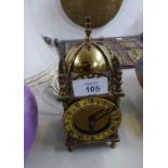 SMITHS BRASS LANTERN CLOCK WITH MAINS ELECTRIC MOVEMENT, 7in (17.7cm) high