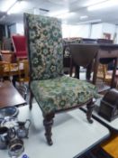 VICTORIAN STAINED WOOD  PRIE DIEU CHAIR